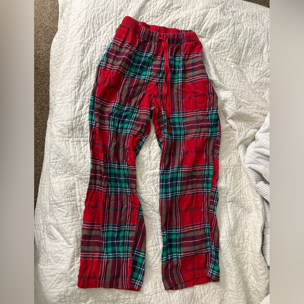 Red and Green Plaid Pajama Pants